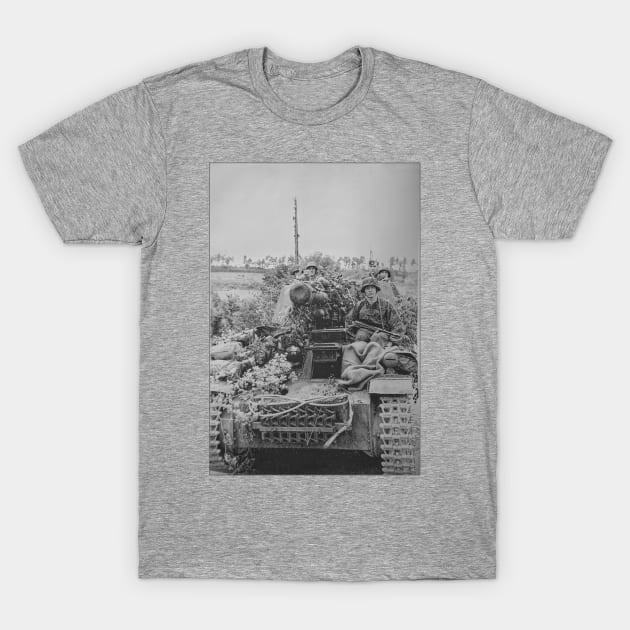 12th Panzer Division Tiger Tank En Route To Caen 1944 T-Shirt by Battlefields